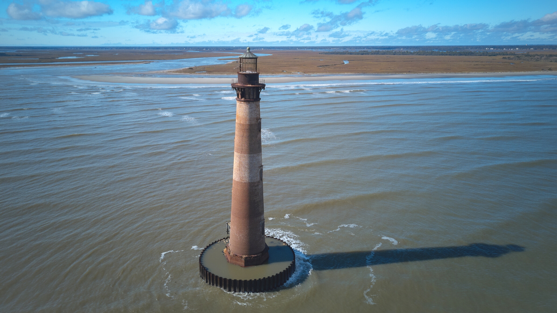 Morris Island Lighthouse Aerial - Folly Beach SC